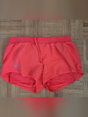 Under Armour Women’s Play It Up 2-in-1 Coral/Red Athletic Shorts